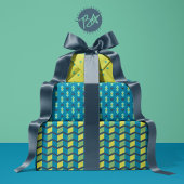 geometrische Liebe, Punkte und Zickzack Streifen Geschenkpapier Set