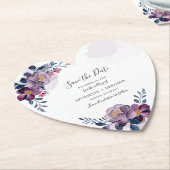 Geometrische Lila Blumenhochzeit Speichern Sie das Untersetzer (angewinkelt)