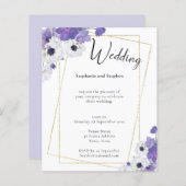 Geometrische Lila Blumenzelleneinladung (Vorne/Hinten)