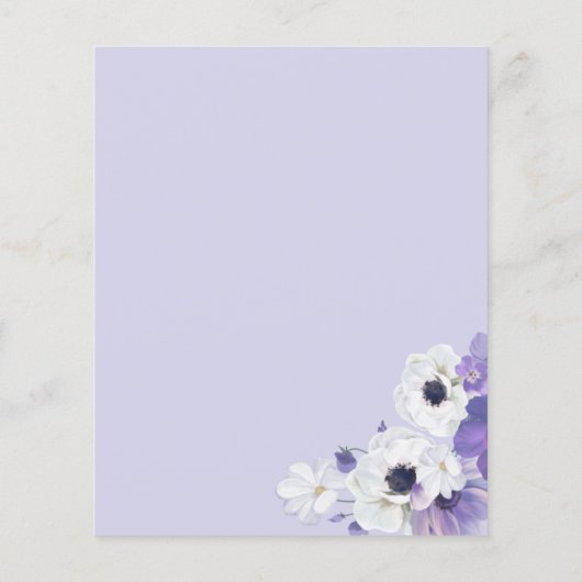 Geometrische Lila Blumenzelleneinladung (Rückseite)