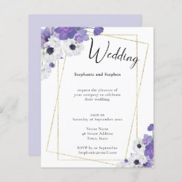 Geometrische Lila Blumenzelleneinladung