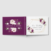 Geometrische Lila Blütenrosa Blumenzehen Gästebuch (Voll)