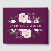 Geometrische Lila Blütenrosa Blumenzehen Gästebuch (Rückseite)