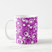 Geometrische lila Kreise Kaffeetasse (Links)