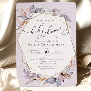 Geometrische Lila Lavendel-Dusche Einladung