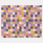 Geometrische Lila Wärme des Retro-Schachbretts Fleecedecke (Vorderseite (Horizontal))