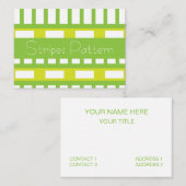Geometrische Lime-Grünstreifen Visitenkarte (Vorne/Hinten)