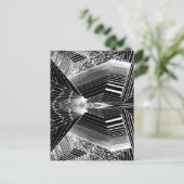 Geometrische Linie Schwarz-Weiß-Abstrakte Design Postkarte (Stehend Vorderseite)