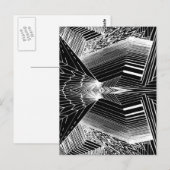 Geometrische Linie Schwarz-Weiß-Abstrakte Design Postkarte (Vorne/Hinten)