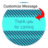 Geometrische Linien - Blaue, benutzerdefinierte Te Runder Aufkleber