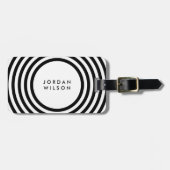 Geometrische Linien der weißen Minimalistischen Kr Gepäckanhänger (Vorderseite horizontal)