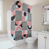 Geometrische Linien, farbenfrohe Formen Mosaik. Duschvorhang (Beispiel)