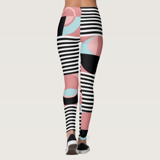 Geometrische Linien, farbenfrohe Formen Mosaik. Leggings (Rückseite)