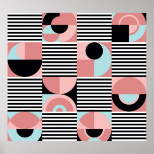 Geometrische Linien, farbenfrohe Formen Mosaik. Poster