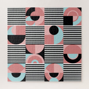 Geometrische Linien, farbenfrohe Formen Mosaik. Puzzle