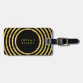 Geometrische Linien für elegante Black & Imitate G Gepäckanhänger (Vorderseite horizontal)