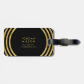 Geometrische Linien für elegante Black & Imitate G Gepäckanhänger (Rückseite horizontal)