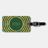 Geometrische Linien für elegante Green & Imitate G Gepäckanhänger (Vorderseite horizontal)