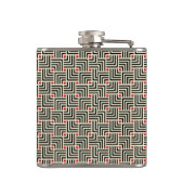 Geometrische Linien Muster Flachmann (Rückseite)