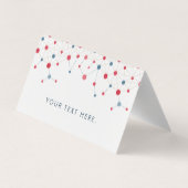 Geometrische Linien und Punktmuster in rot und bla Visitenkarten (Rückseite)