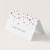 Geometrische Linien und Punktmuster in rot und bla Visitenkarten (Vorderseite)