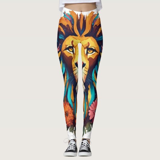 Geometrische Lion Leggings (Vorderseite)