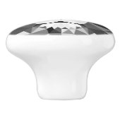 Geometrische Lötfarbe Schwarz/Weiß Keramikknauf (Seitenansicht)