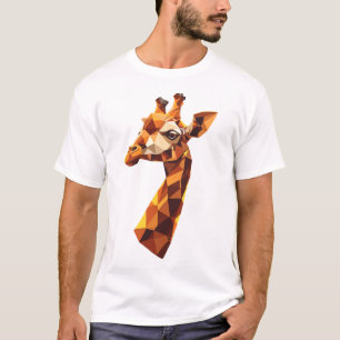 Geometrische Low-Poly Giraffe Portrait T-Shirt
