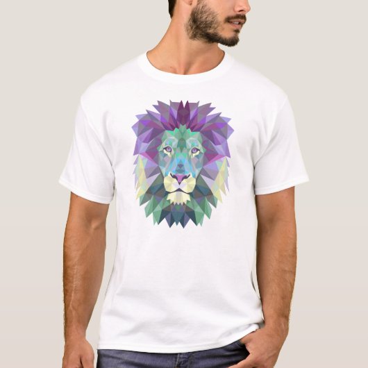 Geometrische Löweillustration T-Shirt (Vorderseite)