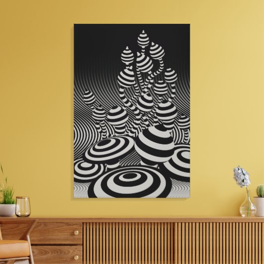 geometrische Magic Mushrooms der Leinwand grau (Insitu (Wohnzimmer))