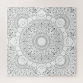 Geometrische Mandala Black Lines v2 Farbvorlage Puzzle (Horizontal)