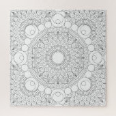 Geometrische Mandala Black Lines v2 Farbvorlage Puzzle (Vertikal)