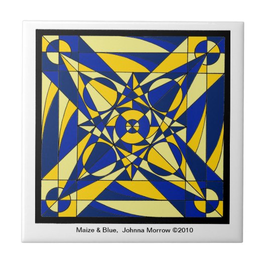 Geometrische Mandala-Fliese Fliese (Vorderseite)