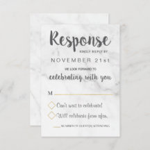 Geometrische Marble-Elegant-Hochzeitungs-RSVP-Kart