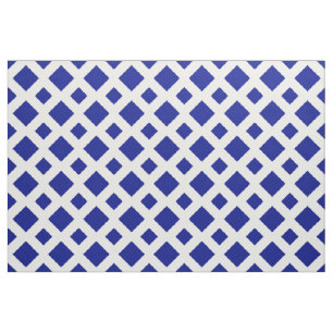Geometrische Marine-Blau-Diamanten auf weißem Stoff