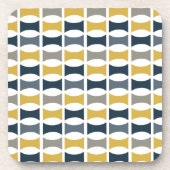 Geometrische Marine des Retro Mid Century, Mustard Getränkeuntersetzer (Vorderseite)