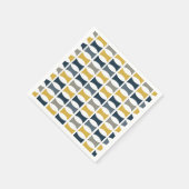 Geometrische Marine des Retro Mid Century, Mustard Serviette (Ecke)