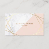 Geometrische Marmorkarte Gold Light Pink Business Visitenkarte (Vorderseite)