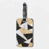 Geometrische Marmortextur, Monogramm-Rahmen Gepäckanhänger (Rückseite vertikal)