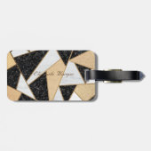 Geometrische Marmortextur, Monogramm-Rahmen Gepäckanhänger (Rückseite horizontal)
