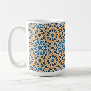 Geometrische marokkanische Fliese & Orangenmuster Kaffeetasse