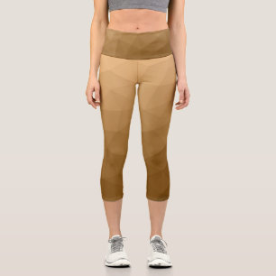 Geometrische Maschendreiecke mit braunem Gefälle Capri Leggings