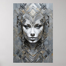 Geometrische Maus: Ein modernes Abstraktes Frauenp Poster