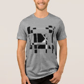 Geometrische MCM-inspiriert, graue Schwarz-weiße G Tri-Blend Shirt (Vorderseite)