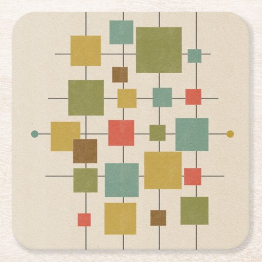 Geometrische MCM-Quadrate - Magnet-Tür für mehrere Rechteckiger Pappuntersetzer (Vorderseite)