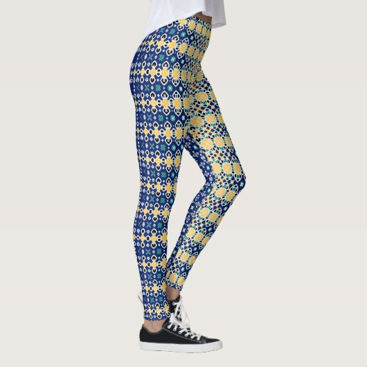 Geometrische mehrfarbige Leggings (Rechts)