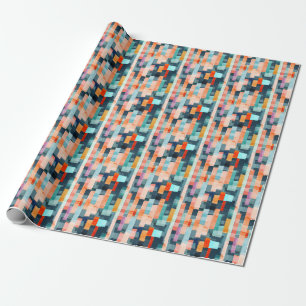 Geometrische mehrfarbige Streifen, trendige Muster Geschenkpapier