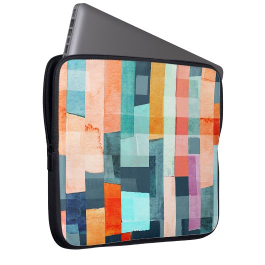 Geometrische mehrfarbige Streifen, trendige Muster Laptopschutzhülle (Vorne Rechts)