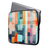 Geometrische mehrfarbige Streifen, trendige Muster Laptopschutzhülle (Vorderseite Links)