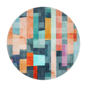 Geometrische mehrfarbige Streifen, trendige Muster Schneidebrett